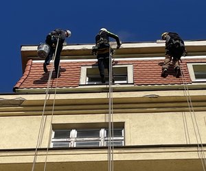 Rekonstrukce fasády na Radlické ulici v Praze probíhala ve dvou etapách s důrazem na efektivitu a minimalizaci zásahů do okolí. Prvním krokem bylo odstranění nesoudržné omítky, oprava prasklin a narušených míst fasády. Následně jsme aplikovali finální nátěr, který nejen vylepšil vzhled budovy, ale také poskytl ochranu proti povětrnostním vlivům.
Celá oprava byla provedena bez použití lešení, s...
